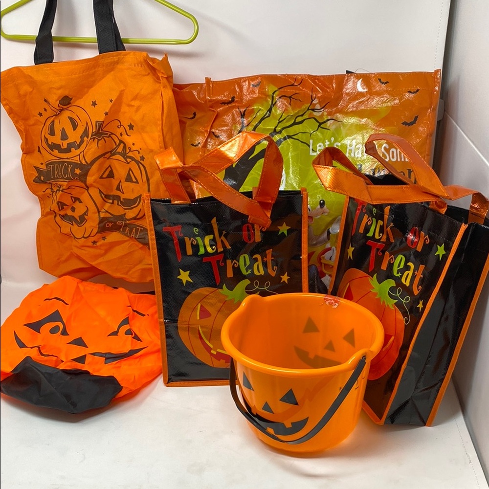 Halloween Trick or Treat Bag Set - Orange and Black